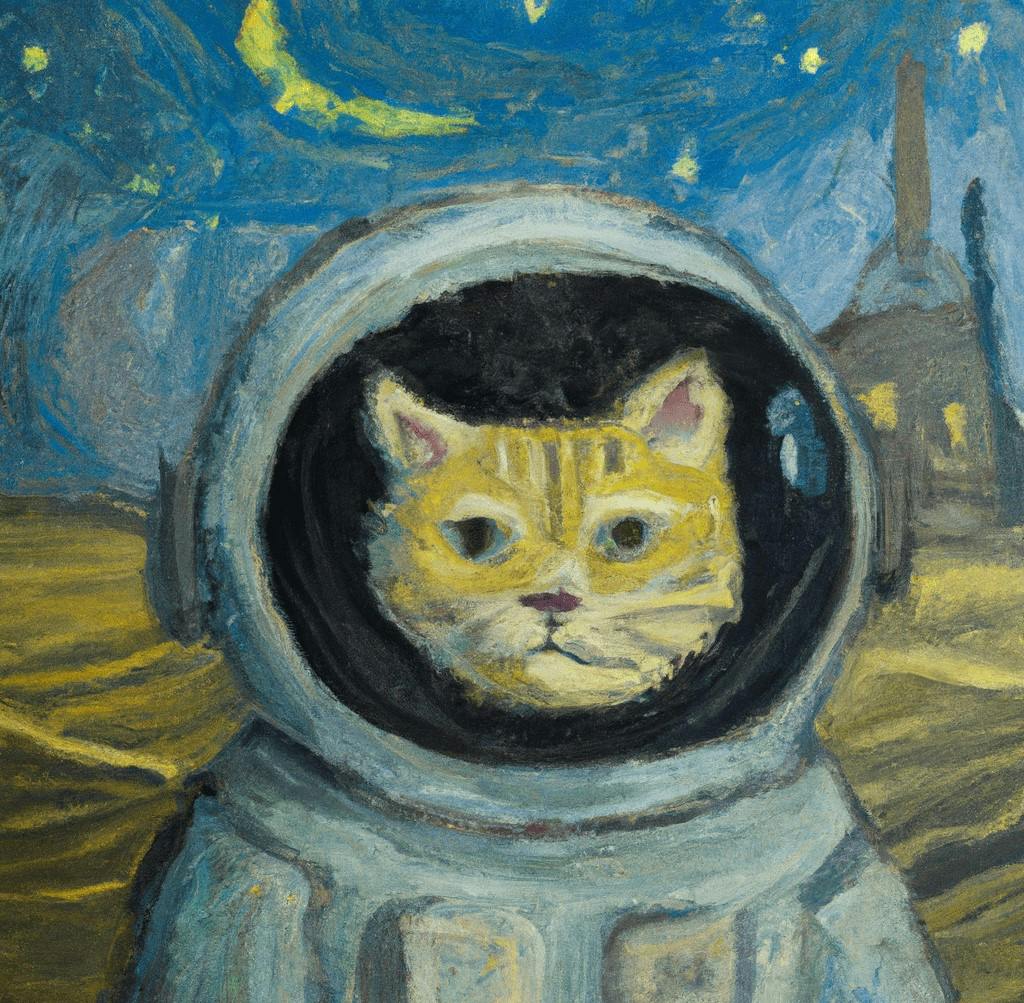 A cat astronaut